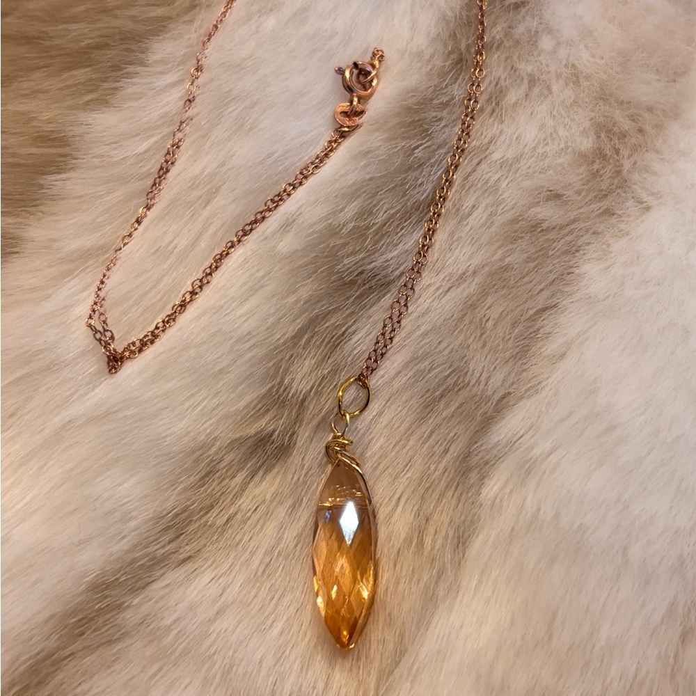 Crystal Pendant on YGI 925 chain